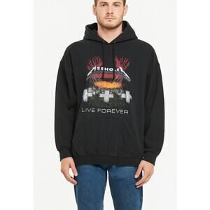 A$$ Holes live forever black Metallica style hoodie sweatshirt Men's SZ XXL
